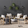 image:imageNathan James Twila Boho Outdoor Loveseat for Porch or Patio with Rattan Arms Outdoor Sofa with Solid Wood Frame Linen WhiteFreya Gray