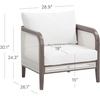 image:imageNathan James Twila Boho Outdoor Loveseat for Porch or Patio with Rattan Arms Outdoor Sofa with Solid Wood Frame Linen WhiteGraphitewhitelinen White