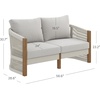 image:imageNathan James Twila Boho Outdoor Loveseat for Porch or Patio with Rattan Arms Outdoor Sofa with Solid Wood Frame Linen WhiteJagger Gray