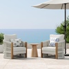 image:imageNathan James Twila Boho Outdoor Loveseat for Porch or Patio with Rattan Arms Outdoor Sofa with Solid Wood Frame Linen WhiteJagger Gray