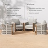 image:imageNathan James Twila Boho Outdoor Loveseat for Porch or Patio with Rattan Arms Outdoor Sofa with Solid Wood Frame Linen WhiteJagger Gray
