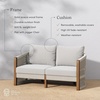 image:imageNathan James Twila Boho Outdoor Loveseat for Porch or Patio with Rattan Arms Outdoor Sofa with Solid Wood Frame Linen WhiteJagger Gray