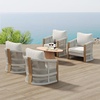 image:imageNathan James Twila Boho Outdoor Loveseat for Porch or Patio with Rattan Arms Outdoor Sofa with Solid Wood Frame Linen WhiteJagger Gray