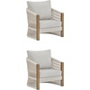 image:imageNathan James Twila Boho Outdoor Loveseat for Porch or Patio with Rattan Arms Outdoor Sofa with Solid Wood Frame Linen WhiteJagger Gray