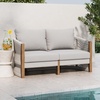 image:imageNathan James Twila Boho Outdoor Loveseat for Porch or Patio with Rattan Arms Outdoor Sofa with Solid Wood Frame Linen WhiteJagger Gray