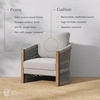 image:imageNathan James Twila Boho Outdoor Loveseat for Porch or Patio with Rattan Arms Outdoor Sofa with Solid Wood Frame Linen WhiteJagger Gray