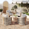 image:imageNathan James Twila Boho Outdoor Loveseat for Porch or Patio with Rattan Arms Outdoor Sofa with Solid Wood Frame Linen WhiteJagger Gray