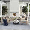 image:imageNathan James Twila Boho Outdoor Loveseat for Porch or Patio with Rattan Arms Outdoor Sofa with Solid Wood Frame Linen WhiteKayden Medium GrayLight Brown