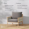 image:imageNathan James Twila Boho Outdoor Loveseat for Porch or Patio with Rattan Arms Outdoor Sofa with Solid Wood Frame Linen WhiteKayden Medium GrayLight Brown