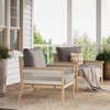 image:imageNathan James Twila Boho Outdoor Loveseat for Porch or Patio with Rattan Arms Outdoor Sofa with Solid Wood Frame Linen WhiteKayden Medium GrayLight Brown