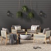 image:imageNathan James Twila Boho Outdoor Loveseat for Porch or Patio with Rattan Arms Outdoor Sofa with Solid Wood Frame Linen WhiteKayden Medium GrayLight Brown