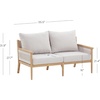 image:imageNathan James Twila Boho Outdoor Loveseat for Porch or Patio with Rattan Arms Outdoor Sofa with Solid Wood Frame Linen WhiteKayden WhiteLight Brown