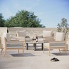 image:imageNathan James Twila Boho Outdoor Loveseat for Porch or Patio with Rattan Arms Outdoor Sofa with Solid Wood Frame Linen WhiteKayden WhiteLight Brown