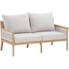 image:imageNathan James Twila Boho Outdoor Loveseat for Porch or Patio with Rattan Arms Outdoor Sofa with Solid Wood Frame Linen WhiteKayden WhiteLight Brown