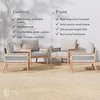 image:imageNathan James Twila Boho Outdoor Loveseat for Porch or Patio with Rattan Arms Outdoor Sofa with Solid Wood Frame Linen WhiteKayden WhiteLight Brown