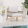 image:imageNathan James Twila Boho Outdoor Loveseat for Porch or Patio with Rattan Arms Outdoor Sofa with Solid Wood Frame Linen WhiteKayden WhiteLight Brown
