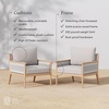 image:imageNathan James Twila Boho Outdoor Loveseat for Porch or Patio with Rattan Arms Outdoor Sofa with Solid Wood Frame Linen WhiteKayden WhiteLight Brown