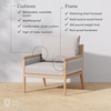 image:imageNathan James Twila Boho Outdoor Loveseat for Porch or Patio with Rattan Arms Outdoor Sofa with Solid Wood Frame Linen WhiteKayden WhiteLight Brown