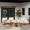 image:imageNathan James Twila Boho Outdoor Loveseat for Porch or Patio with Rattan Arms Outdoor Sofa with Solid Wood Frame Linen WhiteKayden WhiteLight Brown