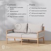 image:imageNathan James Twila Boho Outdoor Loveseat for Porch or Patio with Rattan Arms Outdoor Sofa with Solid Wood Frame Linen WhiteKayden WhiteLight Brown