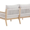image:imageNathan James Twila Boho Outdoor Loveseat for Porch or Patio with Rattan Arms Outdoor Sofa with Solid Wood Frame Linen WhiteKayden WhiteLight Brown