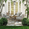 image:imageNathan James Twila Boho Outdoor Loveseat for Porch or Patio with Rattan Arms Outdoor Sofa with Solid Wood Frame Linen WhiteLuciano Gray