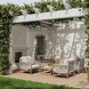 image:imageNathan James Twila Boho Outdoor Loveseat for Porch or Patio with Rattan Arms Outdoor Sofa with Solid Wood Frame Linen WhiteLuciano Gray