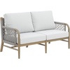 image:imageNathan James Twila Boho Outdoor Loveseat for Porch or Patio with Rattan Arms Outdoor Sofa with Solid Wood Frame Linen WhiteLuciano Gray
