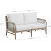 image:imageNathan James Twila Boho Outdoor Loveseat for Porch or Patio with Rattan Arms Outdoor Sofa with Solid Wood Frame Linen WhiteLuciano Gray