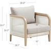 image:imageNathan James Twila Boho Outdoor Loveseat for Porch or Patio with Rattan Arms Outdoor Sofa with Solid Wood Frame Linen WhiteTwila GrayLight Brown