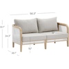 image:imageNathan James Twila Boho Outdoor Loveseat for Porch or Patio with Rattan Arms Outdoor Sofa with Solid Wood Frame Linen WhiteTwila GrayLight Brown