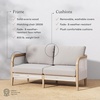 image:imageNathan James Twila Boho Outdoor Loveseat for Porch or Patio with Rattan Arms Outdoor Sofa with Solid Wood Frame Linen WhiteTwila GrayLight Brown