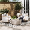 image:imageNathan James Twila Boho Outdoor Loveseat for Porch or Patio with Rattan Arms Outdoor Sofa with Solid Wood Frame Linen WhiteTwila GrayLight Brown