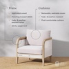 image:imageNathan James Twila Boho Outdoor Loveseat for Porch or Patio with Rattan Arms Outdoor Sofa with Solid Wood Frame Linen WhiteTwila GrayLight Brown