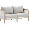 image:imageNathan James Twila Boho Outdoor Loveseat for Porch or Patio with Rattan Arms Outdoor Sofa with Solid Wood Frame Linen WhiteTwila GrayLight Brown