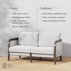image:imageNathan James Twila Boho Outdoor Loveseat for Porch or Patio with Rattan Arms Outdoor Sofa with Solid Wood Frame Linen WhiteTwila WhiteDark Brown