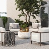 image:imageNathan James Twila Boho Outdoor Loveseat for Porch or Patio with Rattan Arms Outdoor Sofa with Solid Wood Frame Linen WhiteTwila WhiteDark Brown