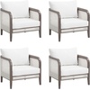image:imageNathan James Twila Boho Outdoor Loveseat for Porch or Patio with Rattan Arms Outdoor Sofa with Solid Wood Frame Linen WhiteTwila WhiteDark Brown