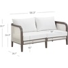 image:imageNathan James Twila Boho Outdoor Loveseat for Porch or Patio with Rattan Arms Outdoor Sofa with Solid Wood Frame Linen WhiteTwila WhiteDark Brown