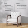 image:imageNathan James Twila Boho Outdoor Loveseat for Porch or Patio with Rattan Arms Outdoor Sofa with Solid Wood Frame Linen WhiteTwila WhiteDark Brown