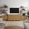 image:imageNathan James Jasper Sideboard and Bookcase Set MidCentury Modern Solid Wood Entertainment Center or Wall Storage Unit with Fluted Doors 2 Accent Cabinets and 2 Bookshelves Set Light Brown