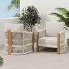 image:imageNathan James Twila Boho Outdoor Loveseat for Porch or Patio with Rattan Arms Outdoor Sofa with Solid Wood Frame Linen WhiteJagger Gray
