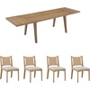 image:imageNathan James Andy Mid Century Modern Dining Set Extendable 8Seater Dining Table Set with 4 Upholstered Dining Chairs Brushed BlackBohemian