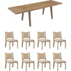 image:imageNathan James Andy Mid Century Modern Dining Set Extendable 8Seater Dining Table Set with 4 Upholstered Dining Chairs Brushed BlackBohemian
