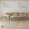 image:imageNathan James Andy Mid Century Modern Dining Set Extendable 8Seater Dining Table Set with 4 Upholstered Dining Chairs Brushed BlackBohemian