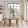 image:imageNathan James Andy Mid Century Modern Dining Set Extendable 8Seater Dining Table Set with 4 Upholstered Dining Chairs Brushed BlackBoho Seagrass
