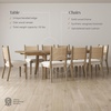 image:imageNathan James Andy Mid Century Modern Dining Set Extendable 8Seater Dining Table Set with 4 Upholstered Dining Chairs Brushed BlackBoho Seagrass