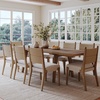 image:imageNathan James Andy Mid Century Modern Dining Set Extendable 8Seater Dining Table Set with 4 Upholstered Dining Chairs Brushed BlackBoho Seagrass