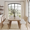 image:imageNathan James Andy Mid Century Modern Dining Set Extendable 8Seater Dining Table Set with 4 Upholstered Dining Chairs Brushed BlackBoho Seagrass