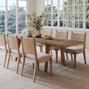 image:imageNathan James Andy Mid Century Modern Dining Set Extendable 8Seater Dining Table Set with 4 Upholstered Dining Chairs Brushed BlackBoho Seagrass